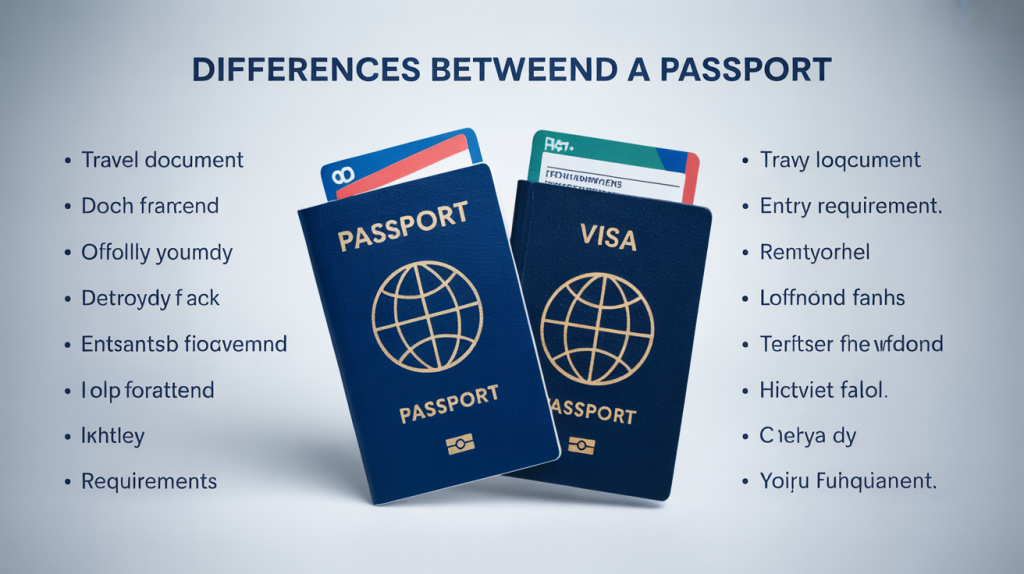 diffrence betwen visa difference between visa and passport